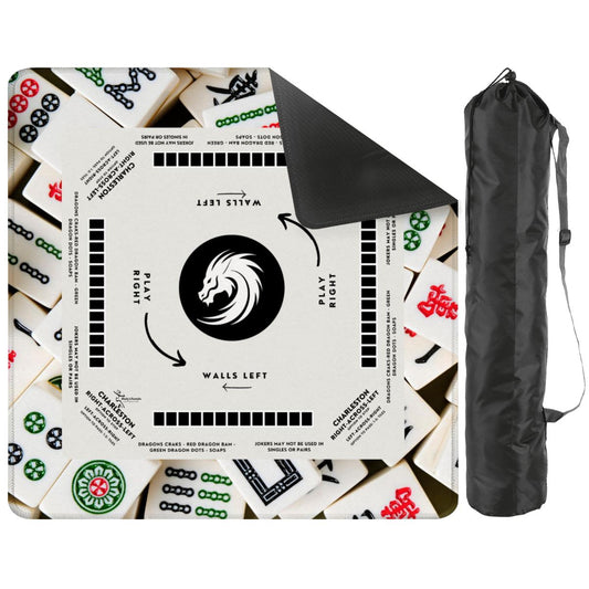 Tile Design Mahjong Mat 31.5 x 31.5 - Durable Playing Surface, Handmade Mat