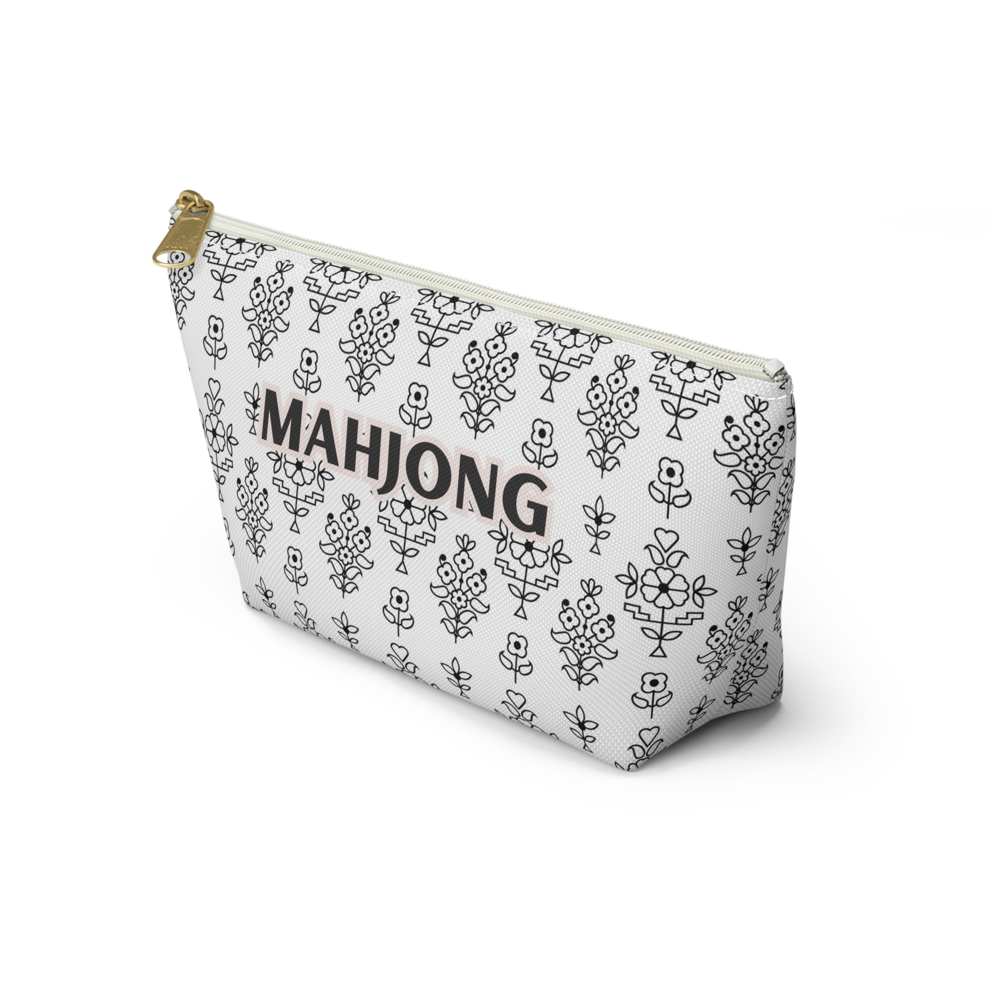 Effortlessly Chic White Mahjong Pouch for Essentials