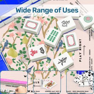 Blue Bird Mahjong Mat with Storage Case