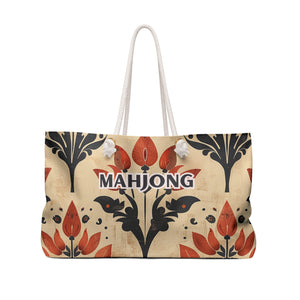 Playful Orange Petal  Mahjong Tote Bag