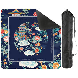Blue Pavilion Mahjong Mat with Storage Case