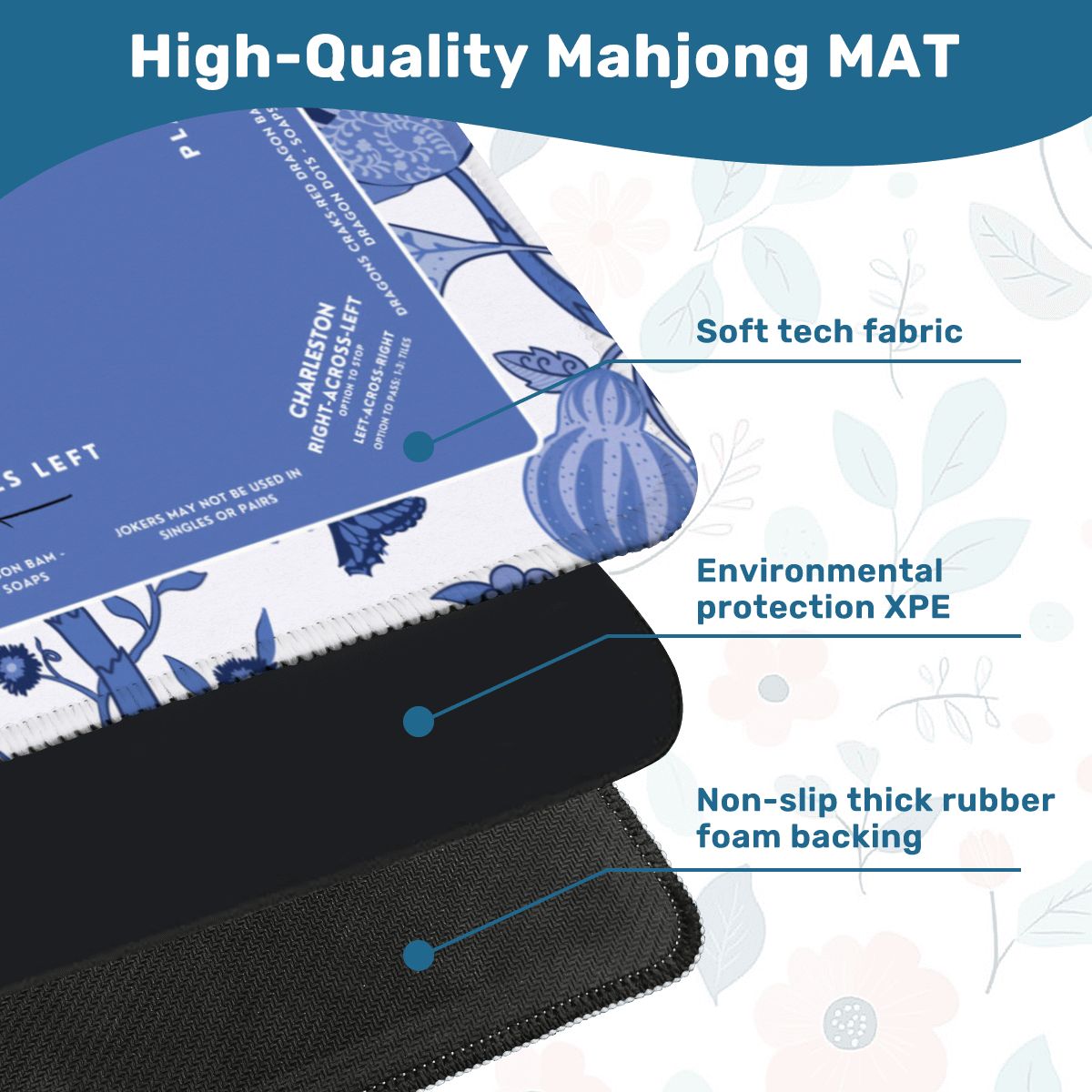 Blue Butterfly Mat 31.5x 31.5 - Smooth Surface for Great Game Night Experiences