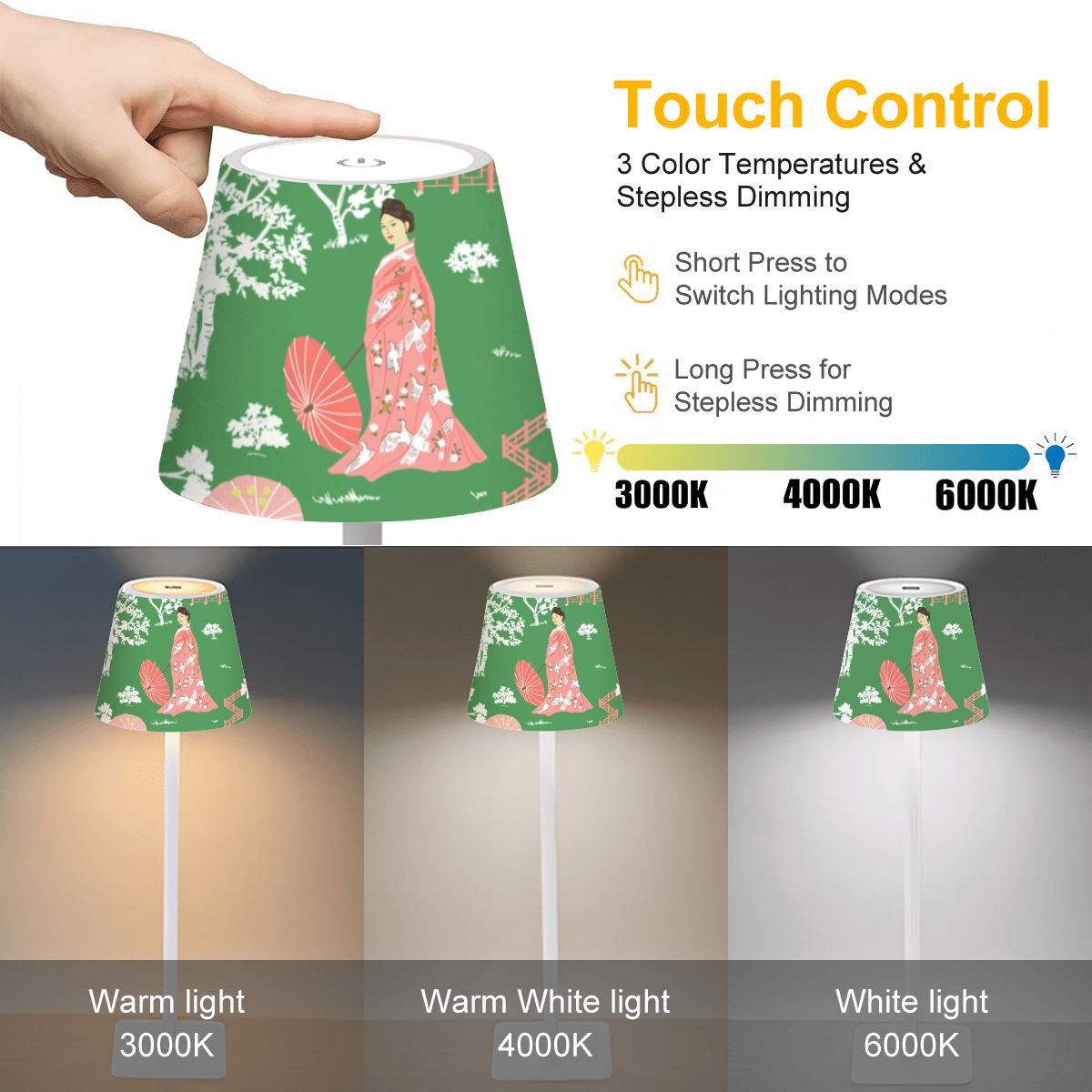 LED Cordless Table Lamp 9 Chinoiserie Red White (4)
