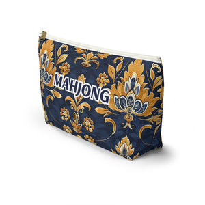Blue and Gold Hues Perfect Mahjong Pouch