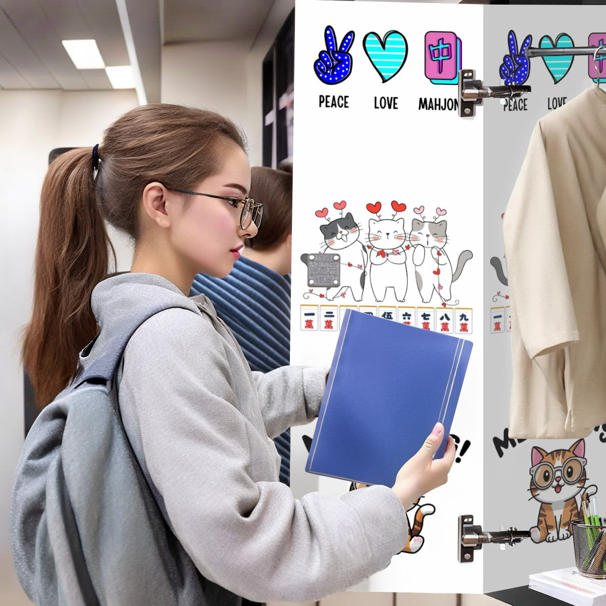 School Locker Magnetic Wallpaper 2 pcs