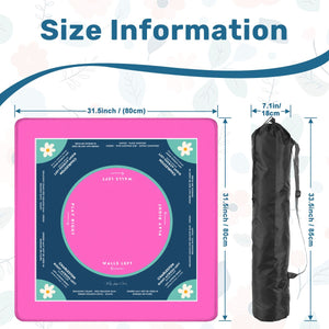 Hot Pink Daisy Mahjong Mat 31.5 x 31.5 - For Enhanced Game Night Experience