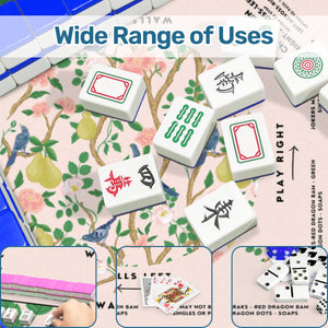 Blue Bird Design Mahjong Mat 30x30 - Durable Surface for Great Game Nights