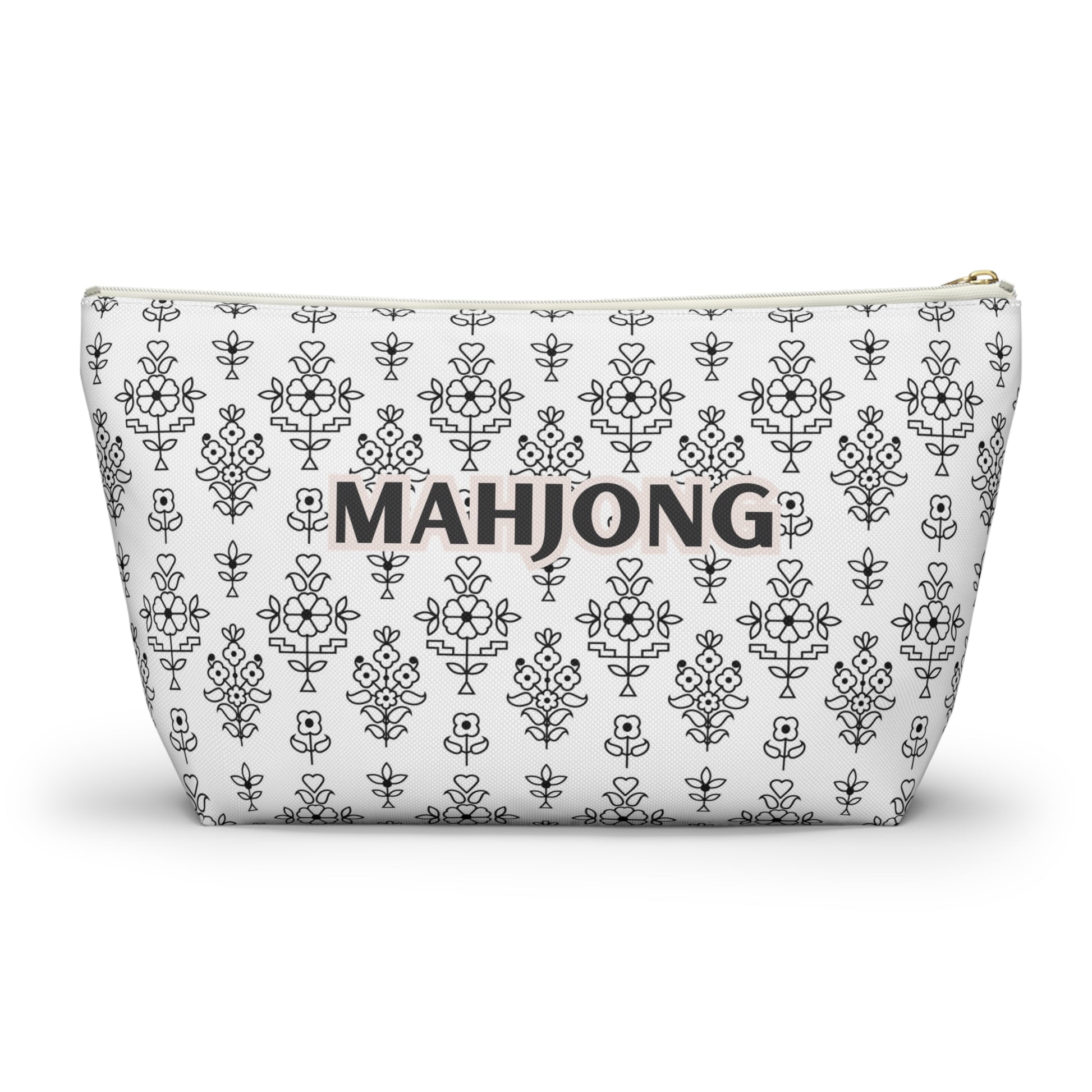 Effortlessly Chic White Mahjong Pouch for Essentials