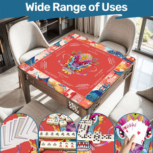Red Dragon Mahjong Mat with Storage Case | Bold Festival Design