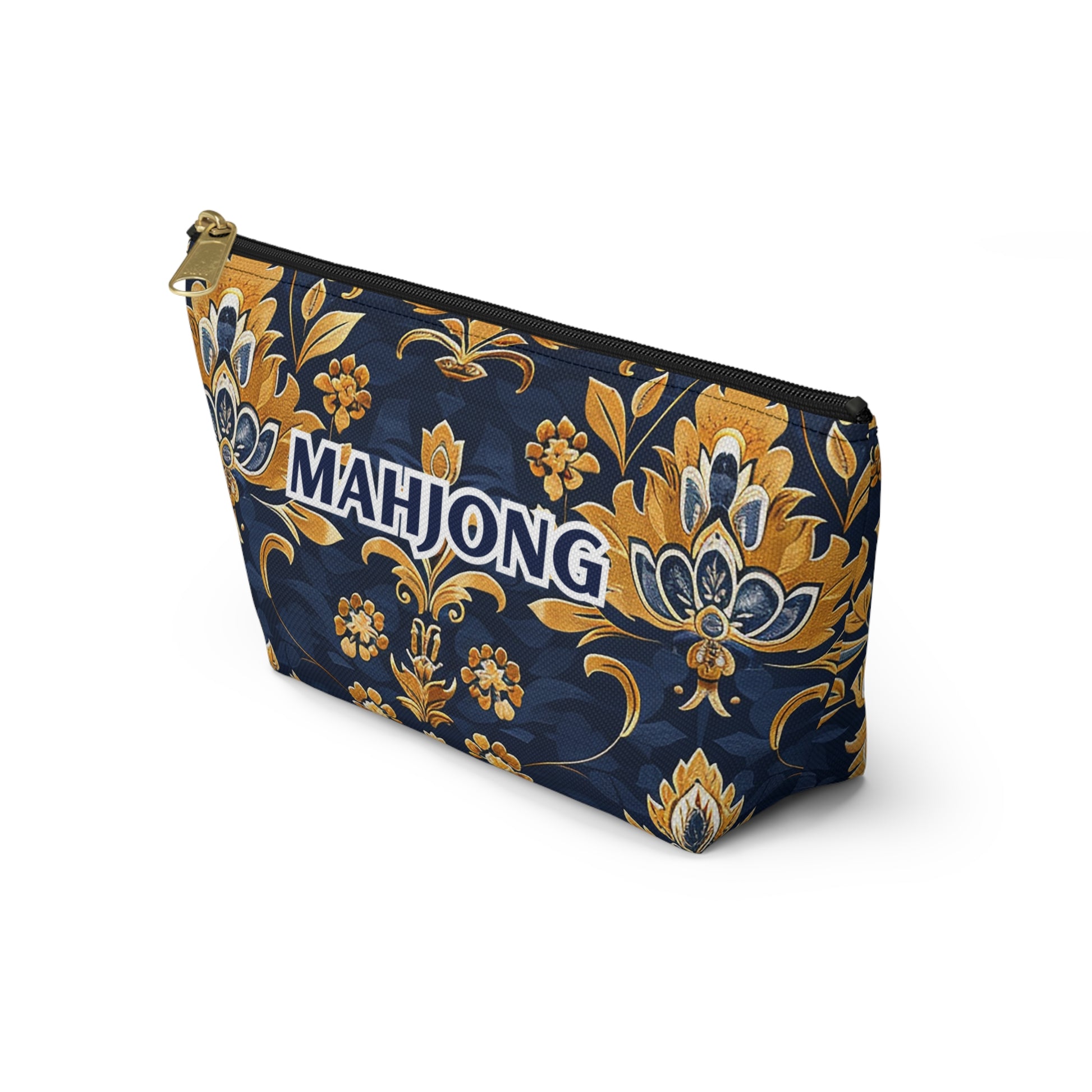 Blue and Gold Hues Perfect Mahjong Pouch