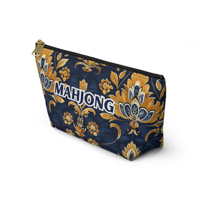 Blue and Gold Hues Perfect Mahjong Pouch