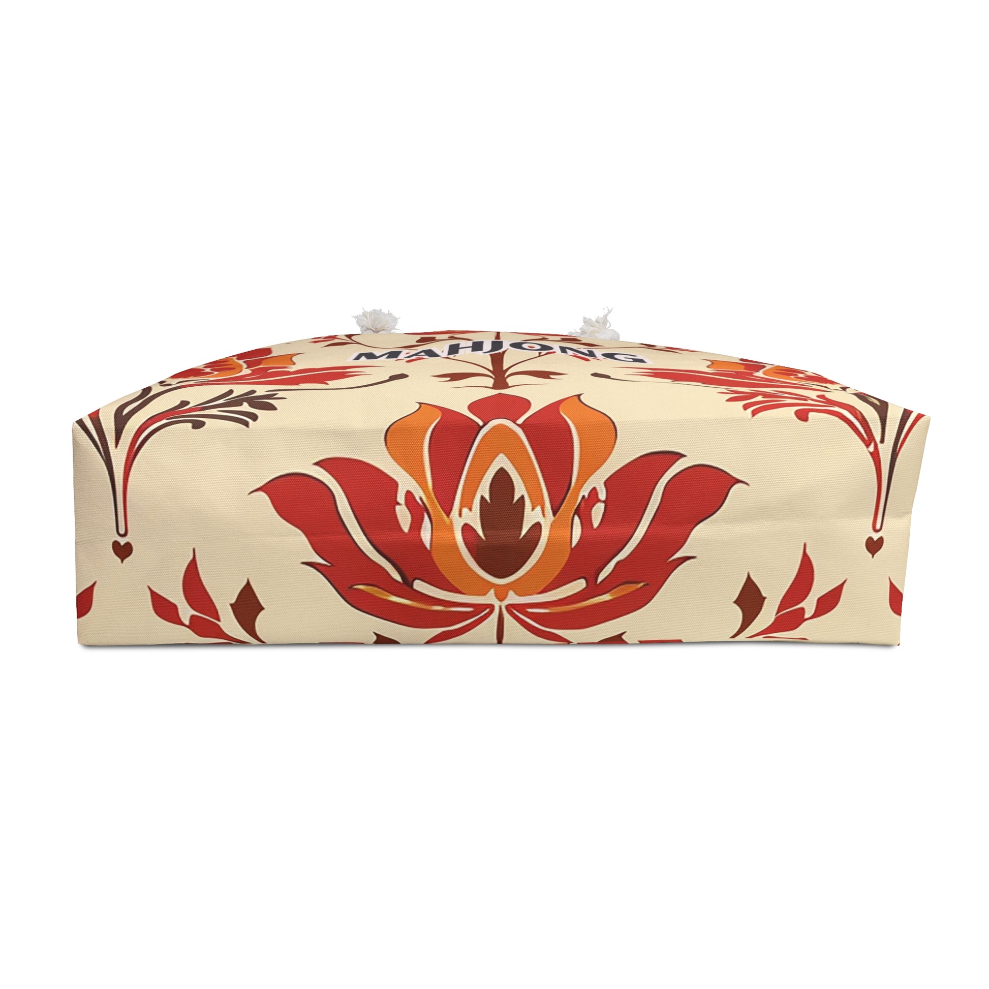Orange Zesty Blossom Mahjong Tote Bag