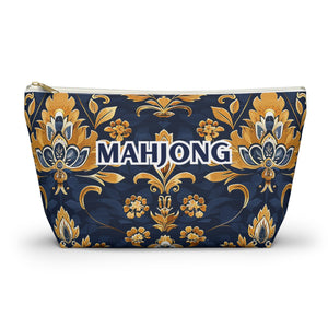 Blue and Gold Hues Perfect Mahjong Pouch