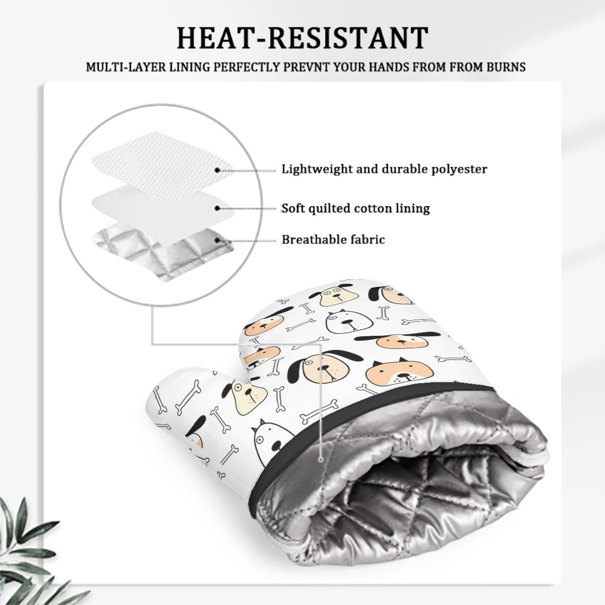 Silicone Oven Mitts Heat Resistant Set