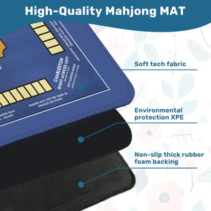 Blue Mahjong Mat 31.5 x 31.5 - Durable Surface for Great Game Night Experiences
