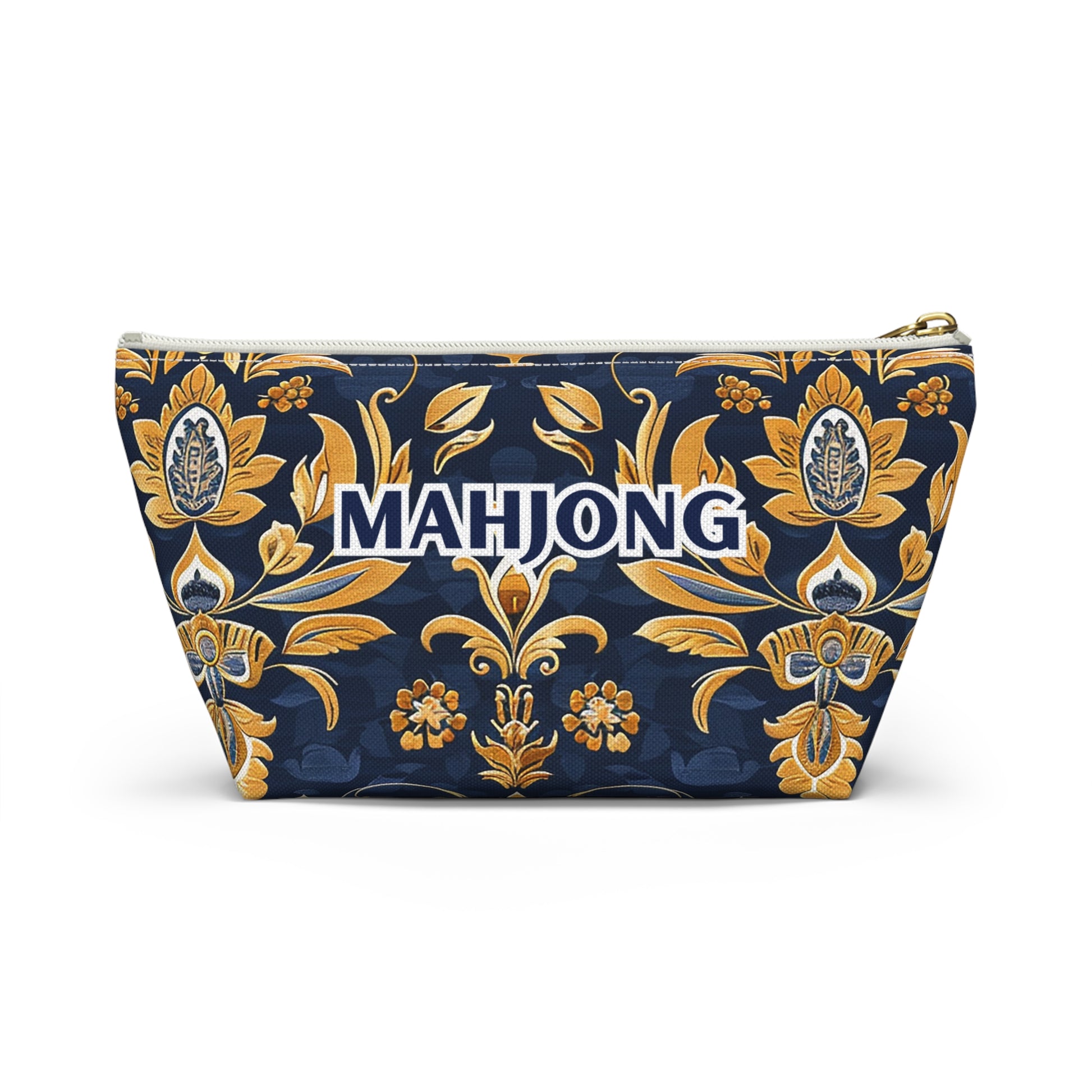 Blue and Gold Hues Perfect Mahjong Pouch