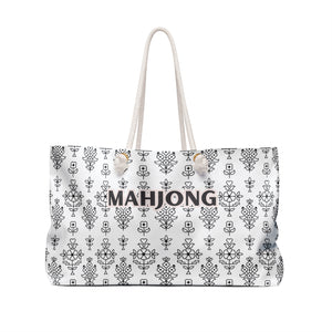 White Mahjong Tote Bag with Sleek Design