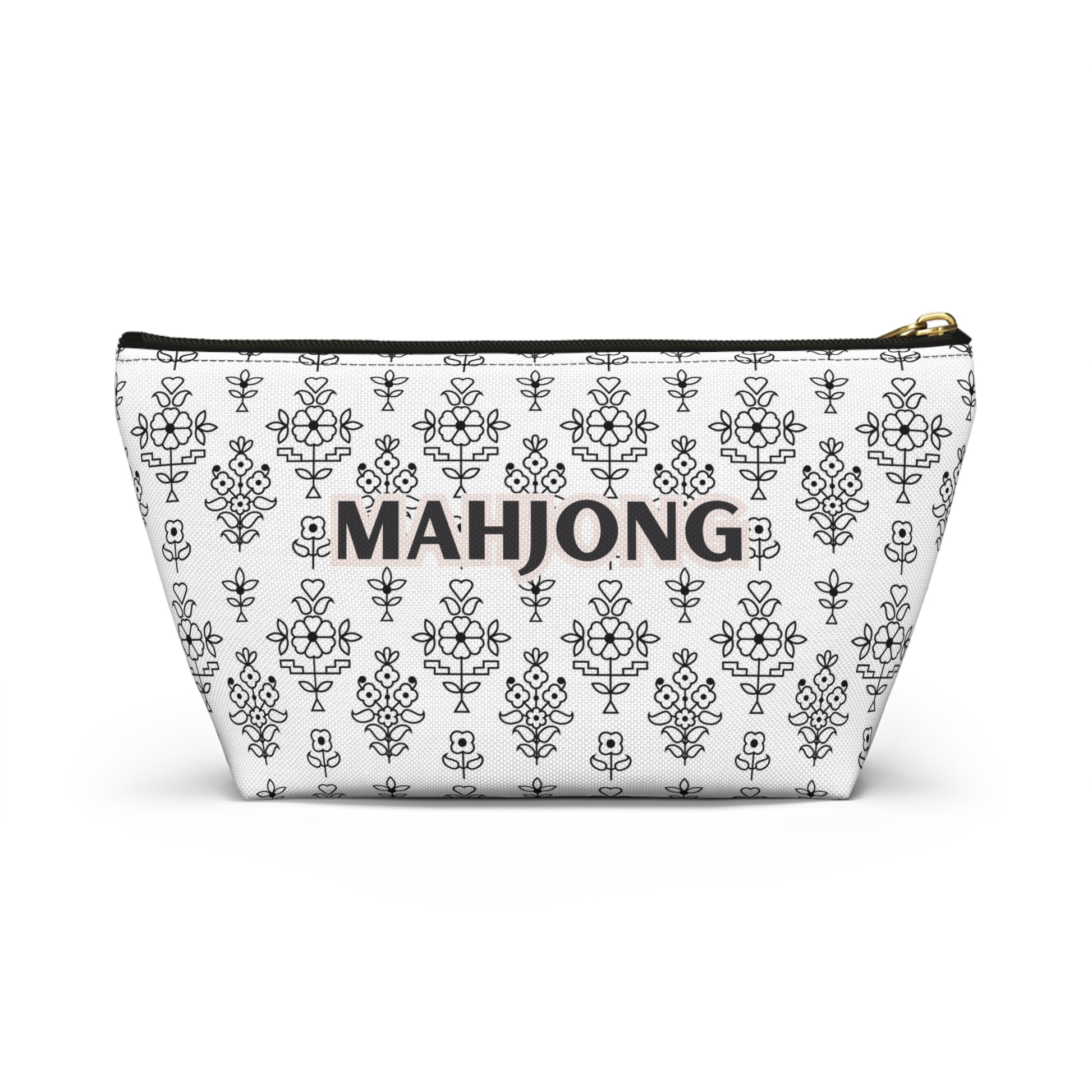 Effortlessly Chic White Mahjong Pouch for Essentials