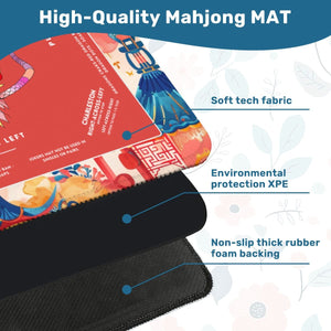 Red Dragon Mahjong Mat with Storage Case | Bold Festival Design