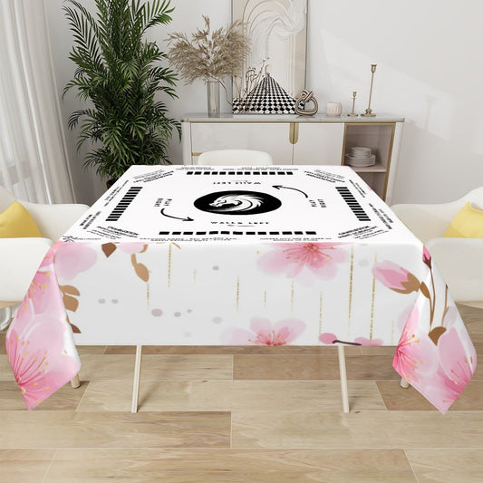 Floral Mahjong Tablecloth – 60 Inch | Soft Blossom Design
