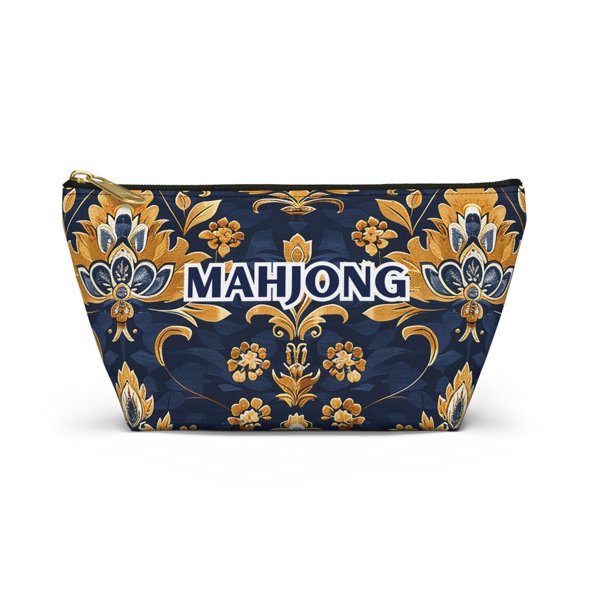 Blue and Gold Hues Perfect Mahjong Pouch