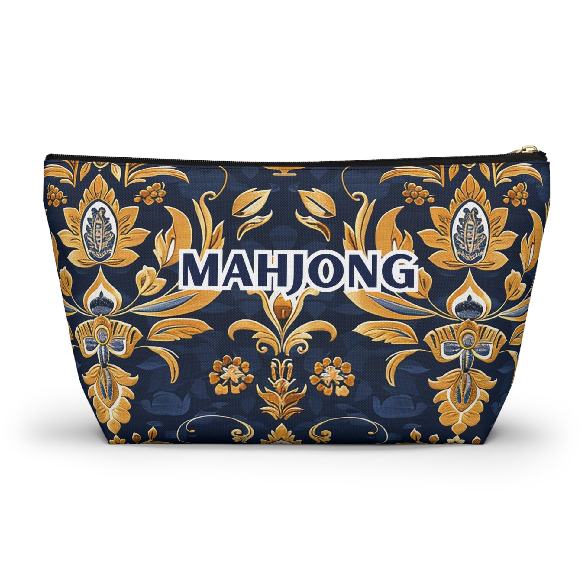 Blue and Gold Hues Perfect Mahjong Pouch