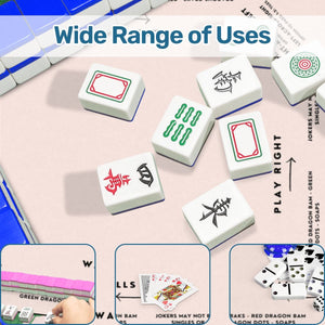 Blue Bird Mahjong Mat with Storage Case