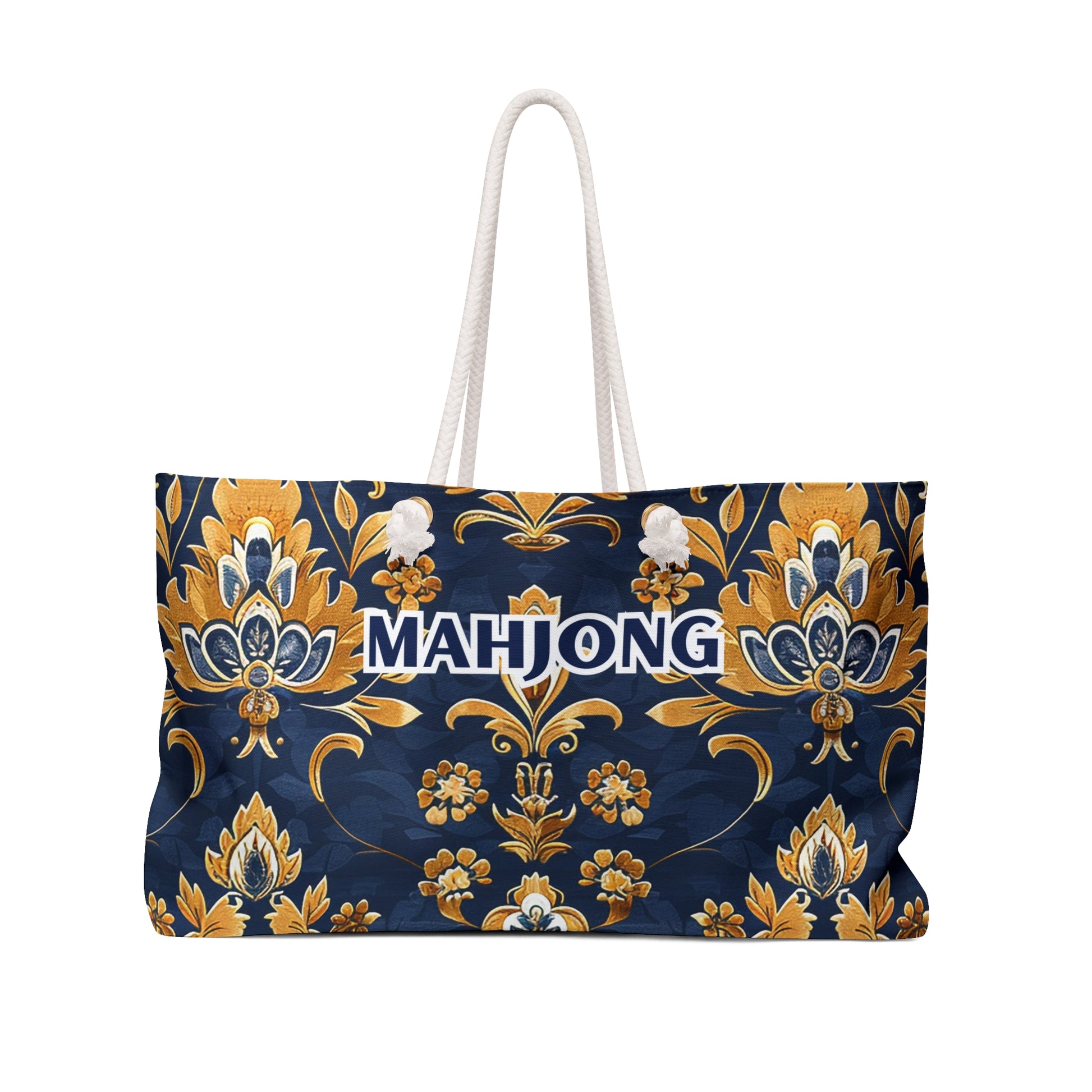 Kaleidoscopic Blue Mahjong Tote Bag