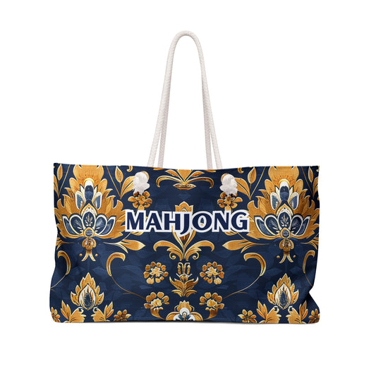 Kaleidoscopic Blue Mahjong Tote Bag