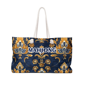 Kaleidoscopic Blue Mahjong Tote Bag