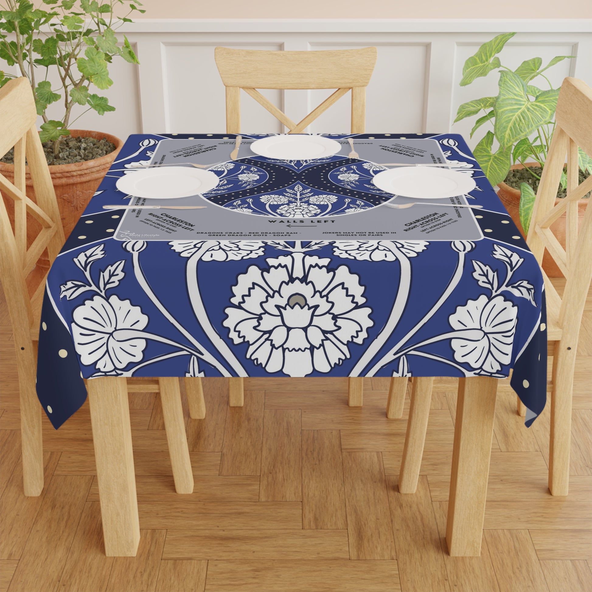 Dark Blue Floral Design