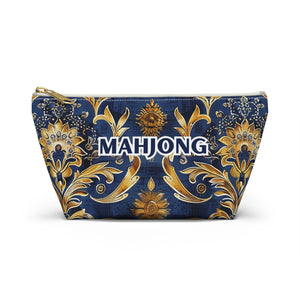 Vibrant Blue and Hints of Gold Mahjong Pouch