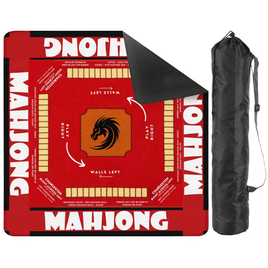 Bold Red Mahjong Mat 31.5 x 31.5 - For Enhancing Game Night Experience