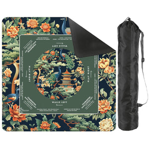 Green Peacock Mahjong Mat 30x30 - Durable Surface for Great Game Nights