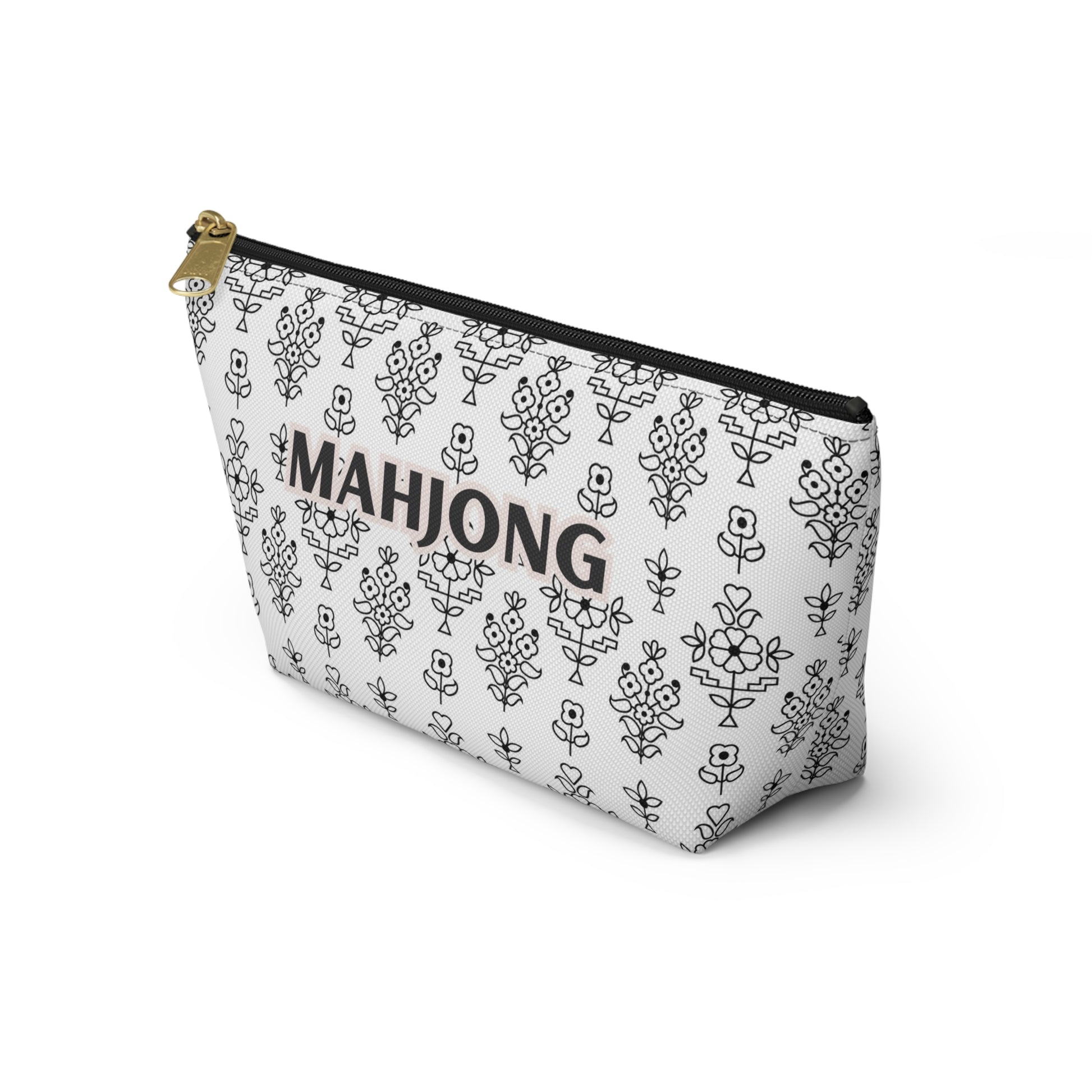 Effortlessly Chic White Mahjong Pouch for Essentials