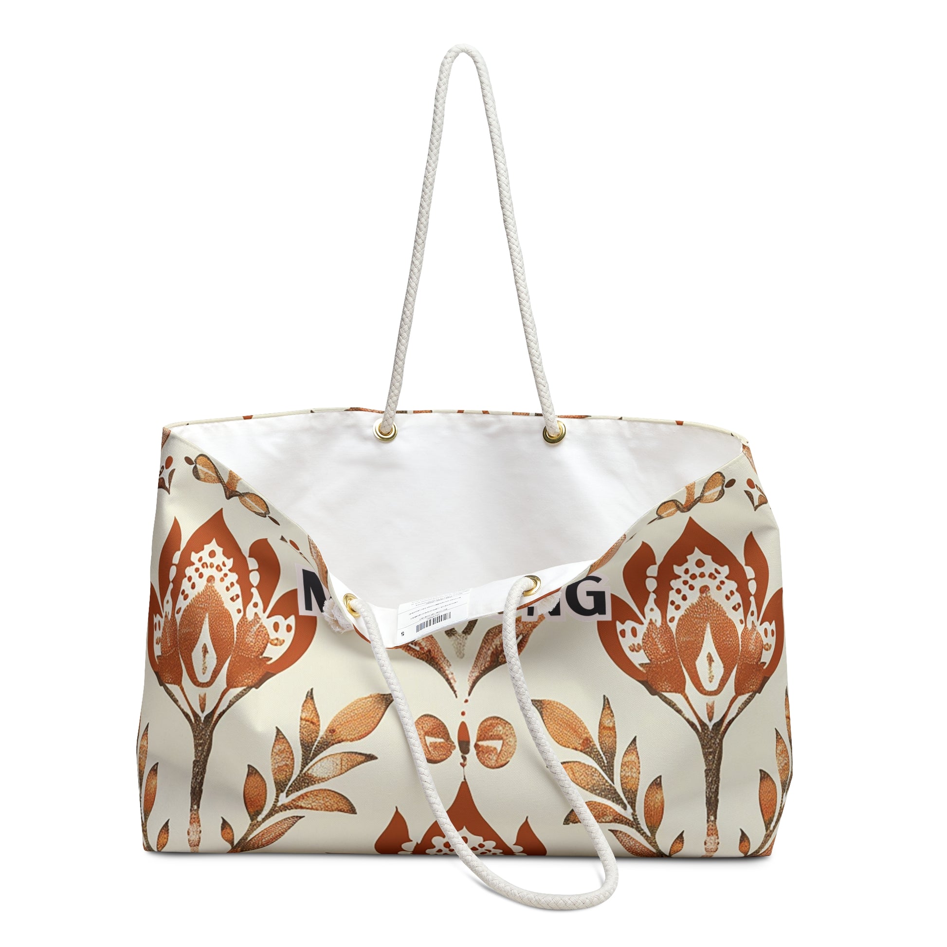 Orange Brightly Bohemian Mahjong Tote Bag