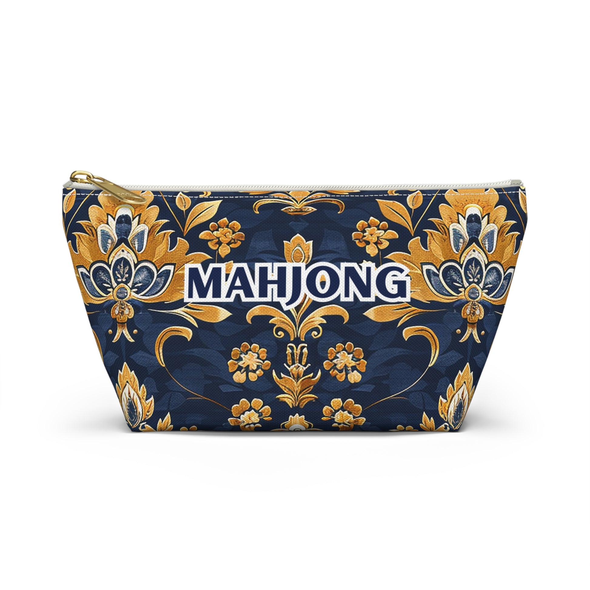 Blue and Gold Hues Perfect Mahjong Pouch