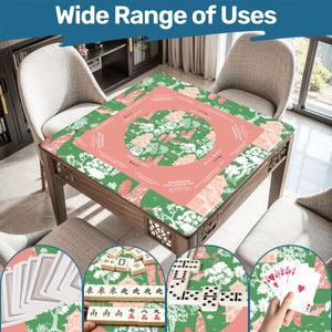 Pink and Green Mahjong Mat 31.5 x 31.5 - For Great Game Night Experience