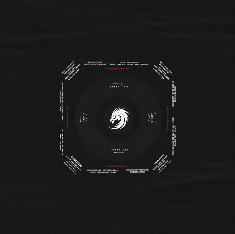Black on Black Mahjong Game Tablecloth-easy-to-follow mah-jong tablecloth