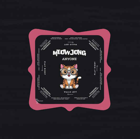 Cute Kitten Pink Rim Mahjong Tablecloth - Perfect for Mahjong Lovers & Teams, Adorable Gaming Decor
