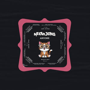 Cute Kitten Pink Rim Mahjong Tablecloth - Perfect for Mahjong Lovers & Teams, Adorable Gaming Decor