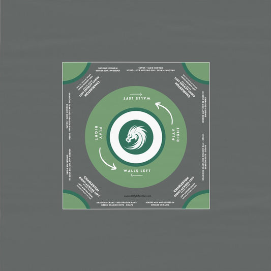 Elegant Grey and Green Mahjong Tablecloth - Premium Quality