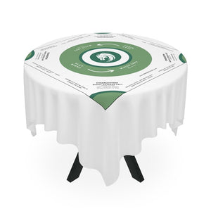 Elegant White and Green Mahjong Tablecloth - Perfect for Game Nights