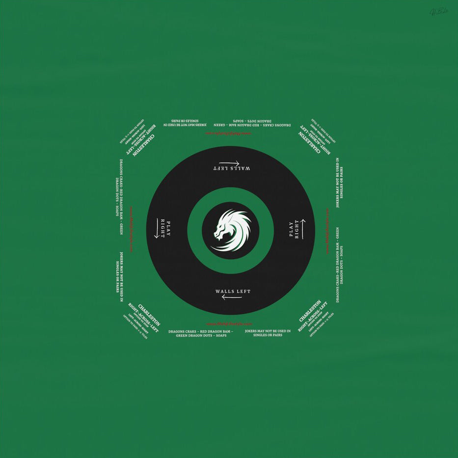 Green Bamboo-Mahjong Tablecloth Size 55 x 55, Mahjong with Rules