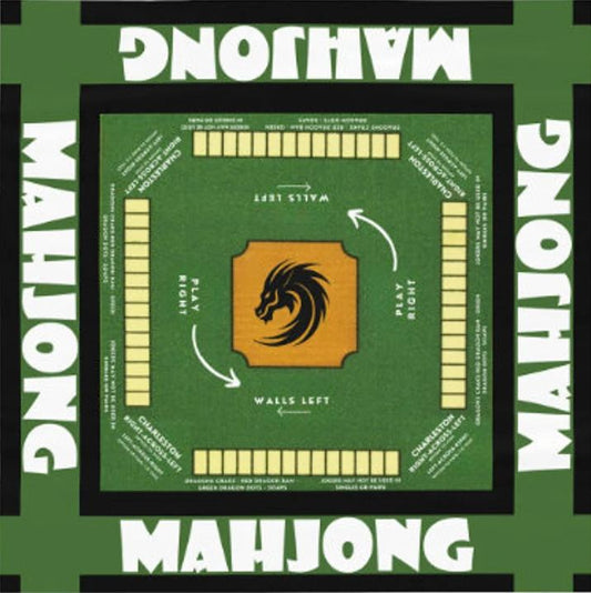 Green/Gold Basic Style-easy-to-follow mah-jong tablecloth