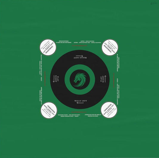 Green and Colorful Circles Mahjong Tablecloth-Handmade Table Cover for Game Nights