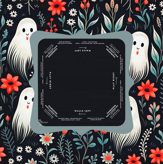 Halloween Mahjong Instructional Tablecloth - Perfect for Events, Mahjong Games, and Halloween Parties