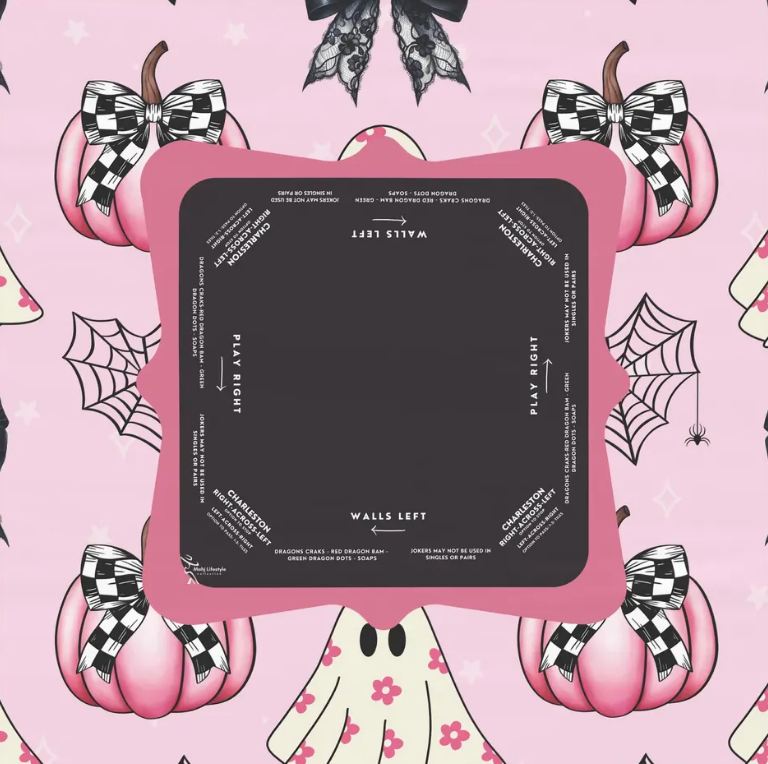 Halloween Mahjong Instructional Tablecloth - Perfect for Events, Mahjong Games, and Halloween Parties