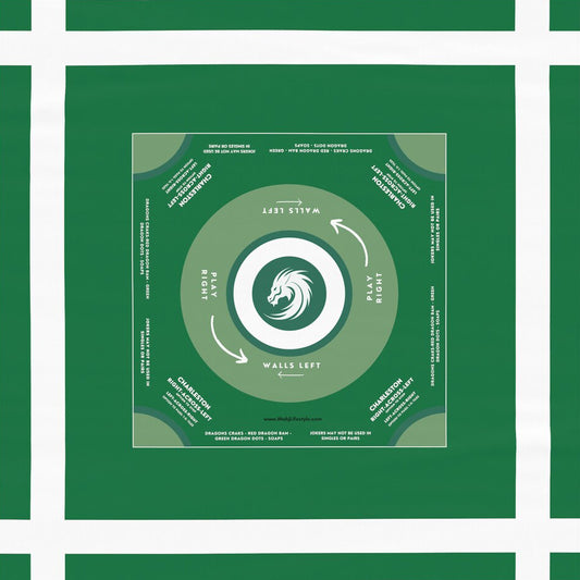 Handmade Green and White Mahjong Tablecloth - Perfect for Game Nights