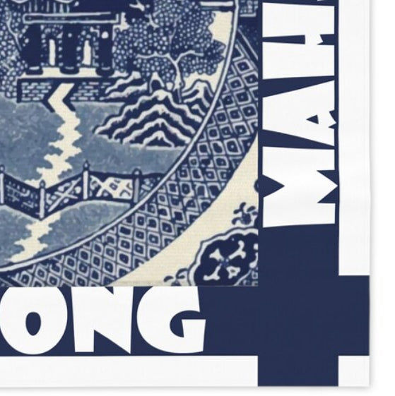 Mahjong Game, Chinoiserie Mahjong Tablecloth, Tablecloth